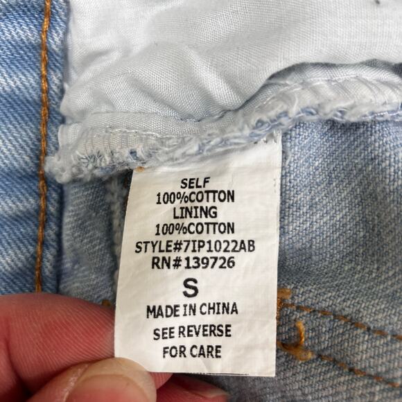 Micro Denim Shorts Sz Sm Light Wash Lace up Thigh High Rise Festival Boho Hippie - Picture 5 of 7